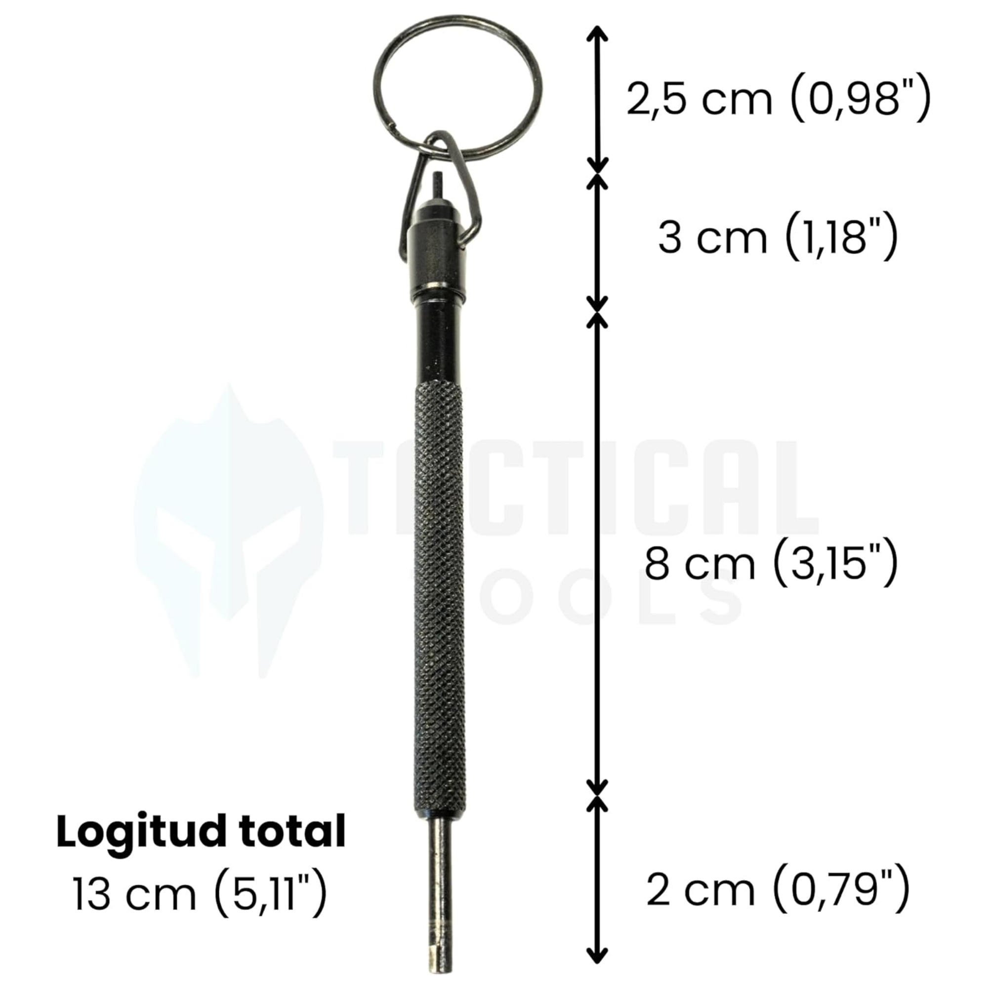 Llave esposas policiales larga con llavero táctico