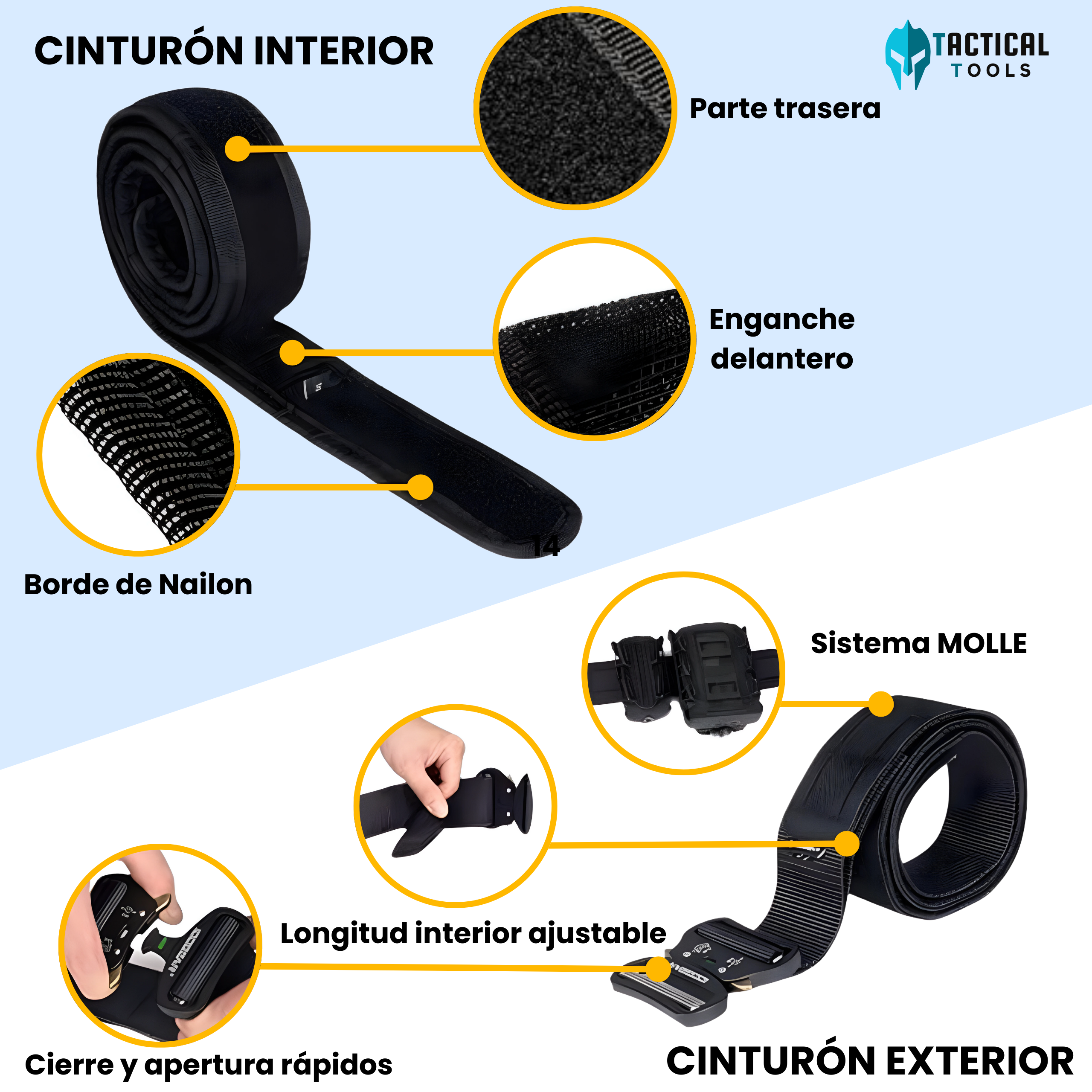 Cinturón táctico policial MOLLE