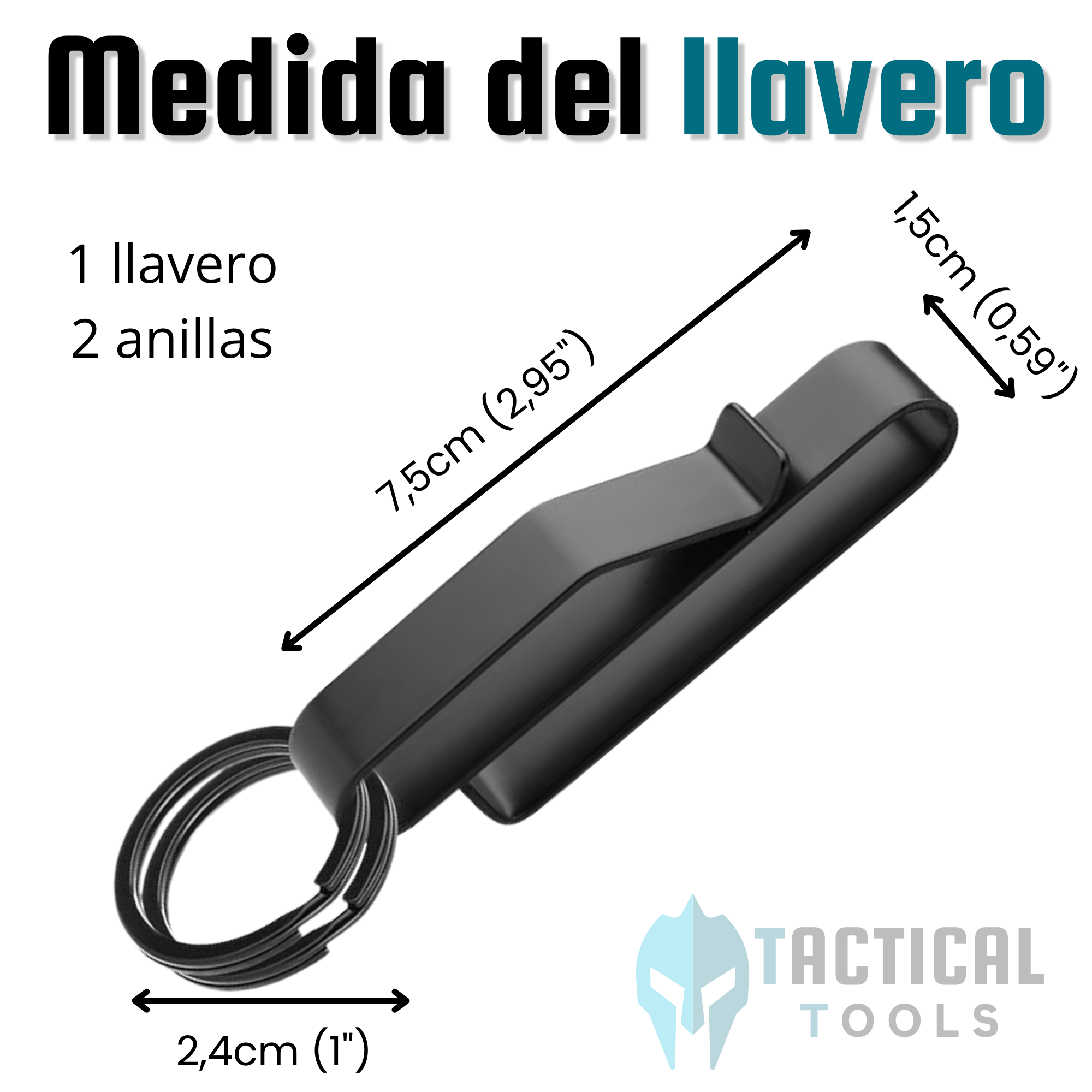 Llave esposas policiales larga con llavero táctico