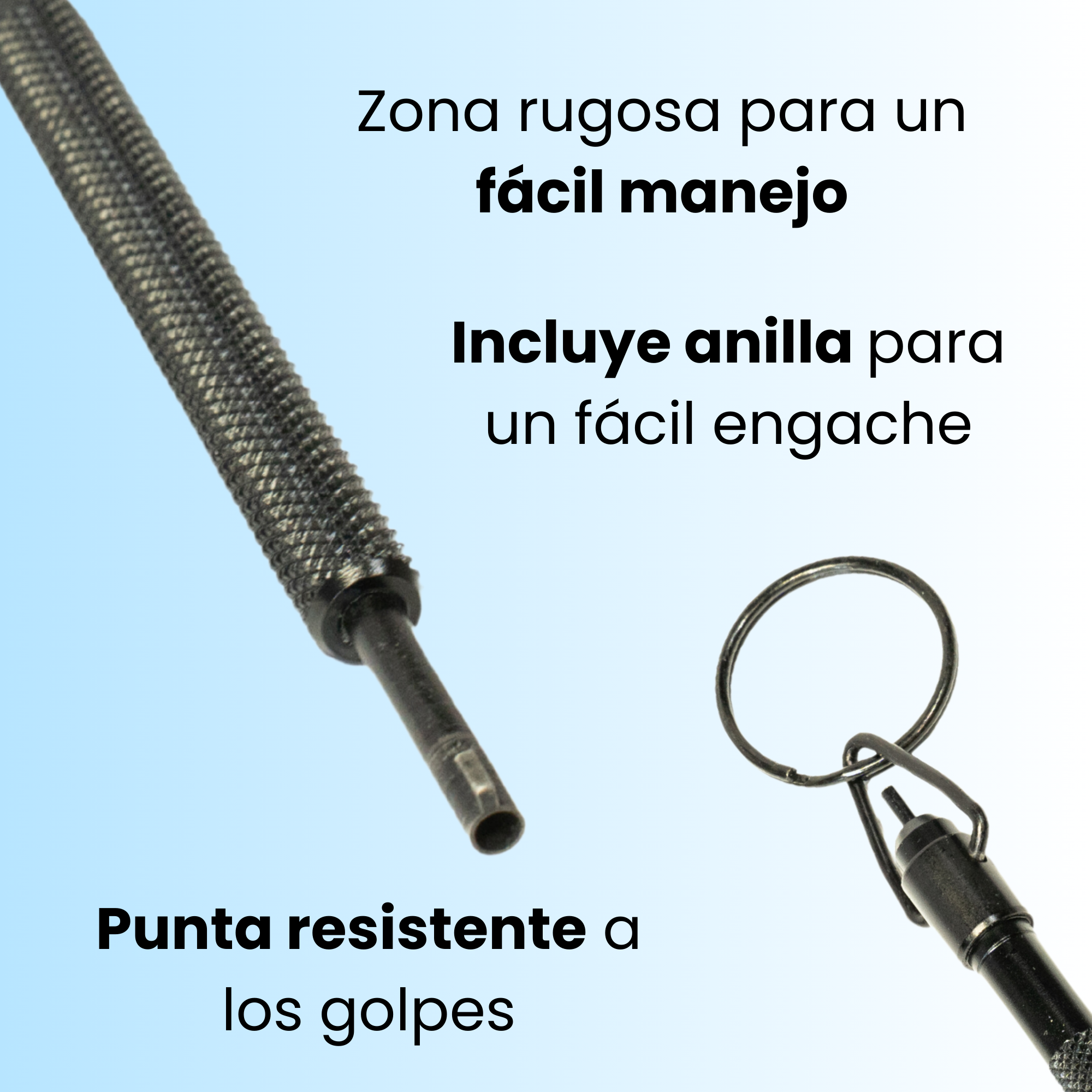 Llave esposas policiales larga con llavero táctico