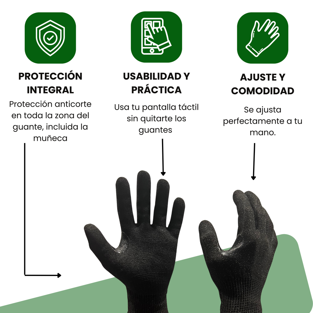 Guantes tácticos anticorte integral
