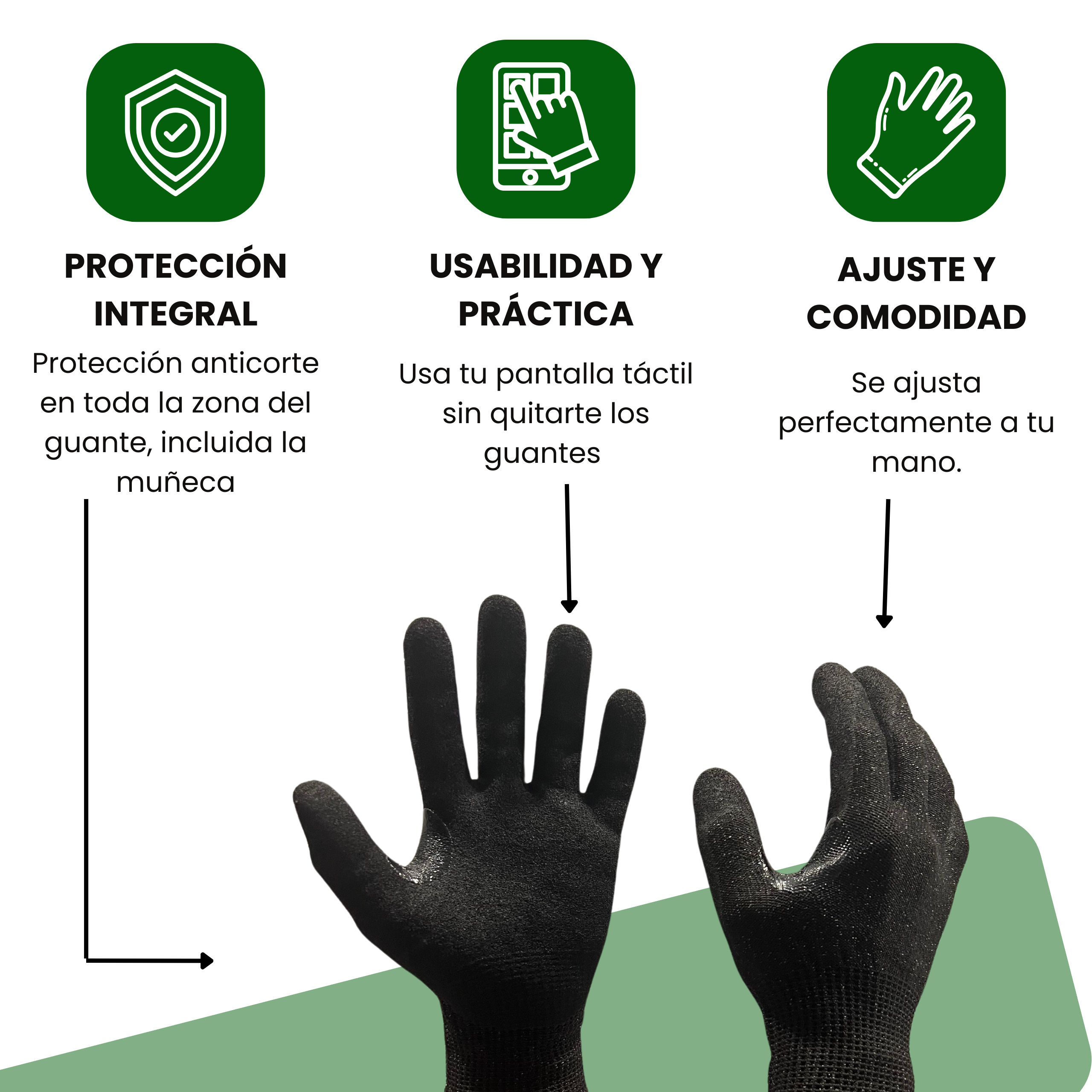Guantes tácticos anticorte integral