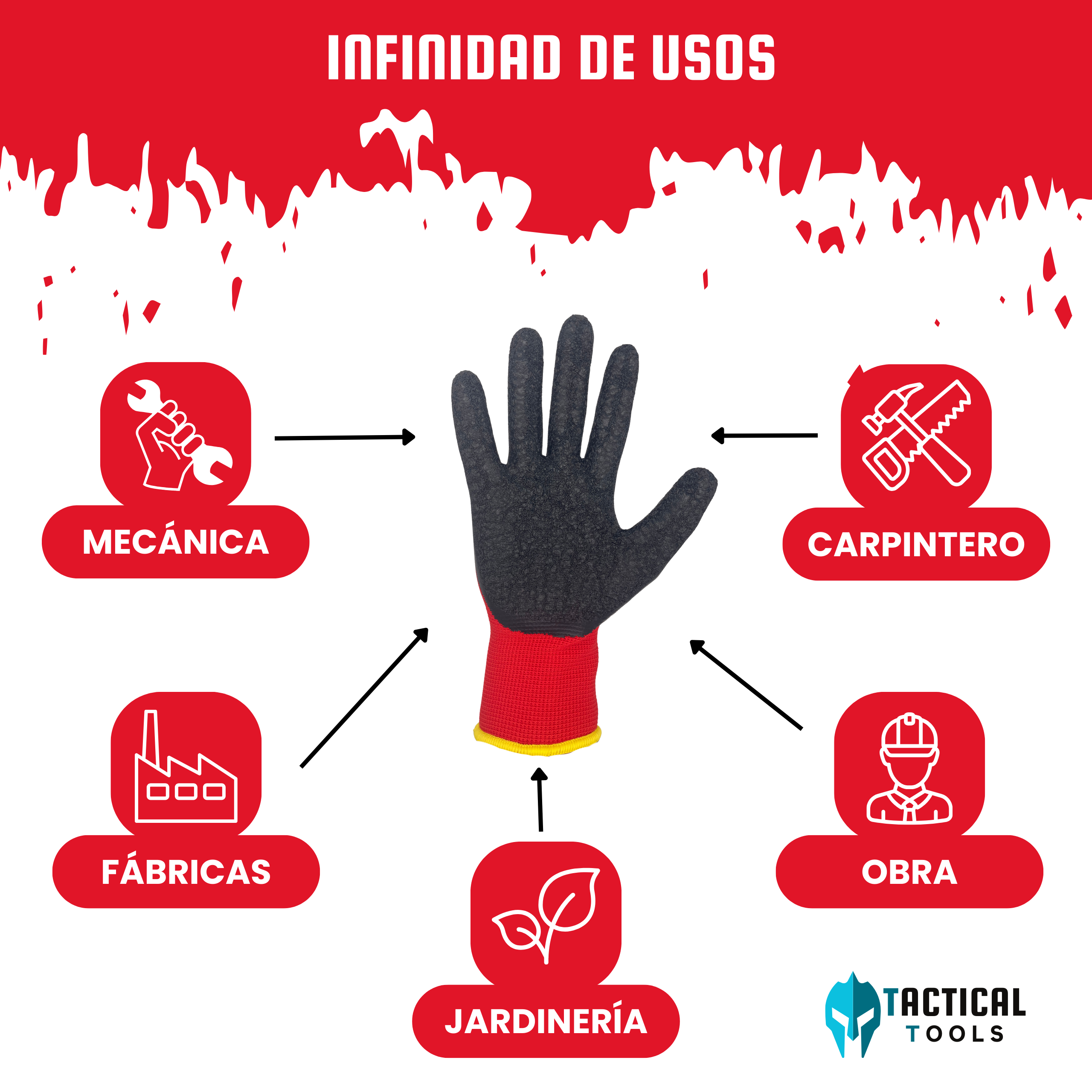 Pack de guantes anticorte trabajo x12